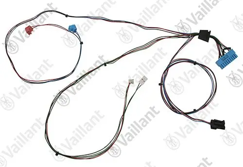 Vaillant Kabelbaum mit mehreren farbigen Drähten und Steckverbindern, geeignet für die Verbindung von Signalen in Heizsystemen.